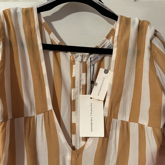 COPY - Faithful The Brand Anthropologie NWT Midi Dress Size 4/Small Tan/White S… - Picture 8 of 13